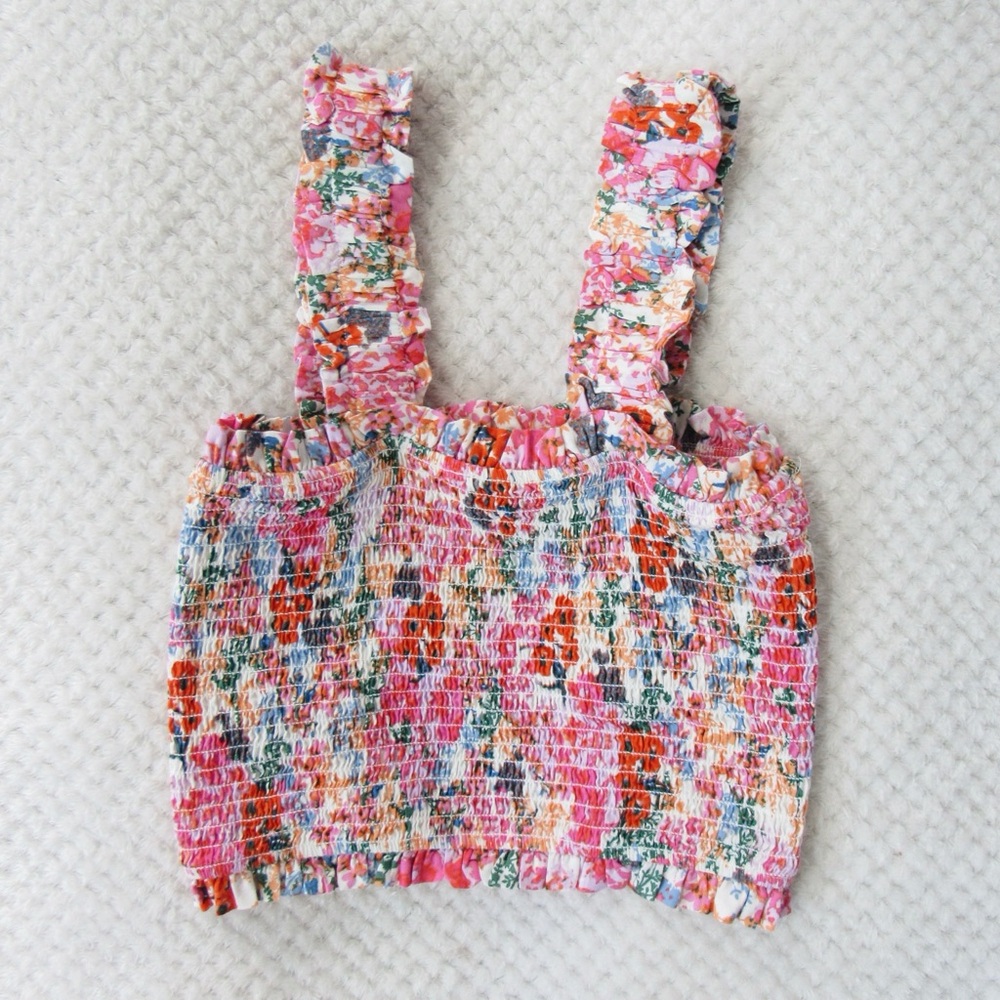 Flower Print Crop Top
